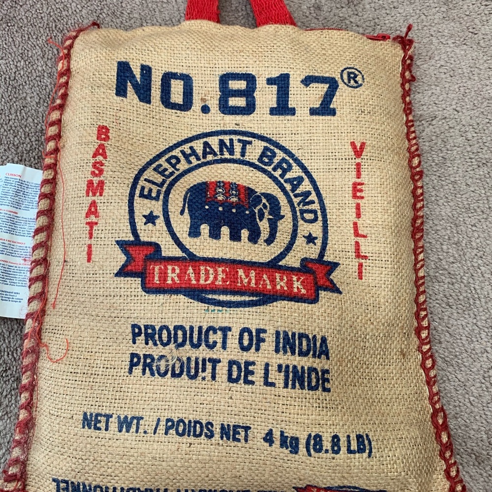 Tote made from a basmati rice bag 🍚🍚🍚
